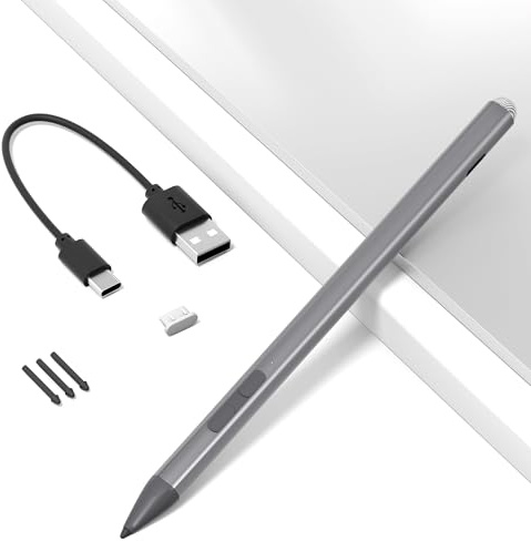Surface Stift für Surface Pro 13/12/11/9/10/8/X/7/6/5/4/3, Surface Pro Pen mit Präzisionsspitze, Handflächenerkennung, Neigungsempfindlichkeit, Surface Stylus für Surface Go 3/Go 2/Book/Laptop 5 (grau