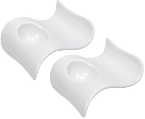 MUELODSIC 2 Pezzi Portauova in Ceramica Ondulati Supporto per Uova Sode e Vassoi Uova per Cucina e Ristorante Resistente Design Elegante Bianco