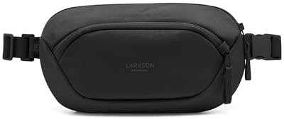 Larkson Sling Bag Herren & Damen Schwarz - Helge Large - Anti Diebstahl Crossbody Bag mit RFID Blocker - Bauchtasche für Alltag, Festival & Reisen - Wasserabweisend