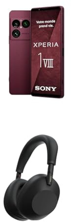 Sony Xperia 1 VIII - Pantalla OLED HDR FHD+ de 6,5 19,5:9 120Hz, Triple cámara con Nuevo teleobjetivo, Xperia AI, Batería 2 días, Audio 3,5 mm, Dual SIM, Rojo Granate + WH1000XM6