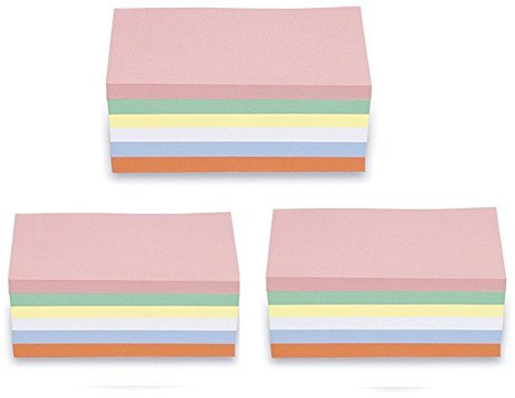 3 Pack Rechteck im Set - magnetoplan 112501510 Moderationskarten, rechteckig 200 x 100 mm, 750 Bunte Karten für die Moderation farbig Sortiert, gratis 90 Klebepunkte 19mm