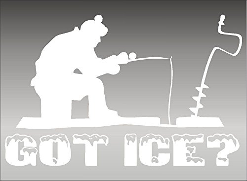 Got Ice? / White / 11 Ice Fishing Sports Fan Vinyl Vehicle Decal Graphic Sticker
