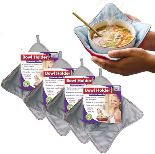 Jokari Hot Bowl Holders are Microwavable and Combine Benefits of a Hotpad and Cozy for a Hot, Warm or Even Cold Soup Bowl or Pot. Stabilizer and Hugger Shaped for Large and Small Bowls for Easy Eating