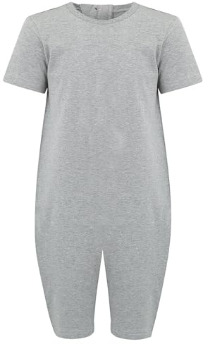 SpecialKids.Company Adults Adaptive Jumpsuit, Short Sleeve Short Leg | Adaptive special needs jumpsuit for adults with dementia, zip back, short sleeve, short leg, anti strip, tagless, soft cotton