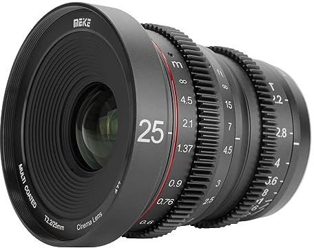 Meike NEUF MK 25 mm T2.2 mise au point manuelle Portrait asphériques Cine objectif pour micro Micro Four Thirds (MFT, M4/3) Mont Olympus Panasonic Lumix
