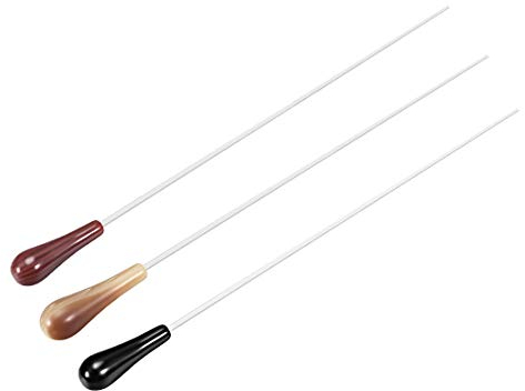 sourcing map Music Conductor Baton 39cm/15.35inch Length Brown Red Black Resin Handle Music Conducting Baton 3pcs