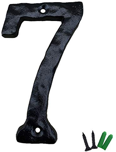 Hausnummern aus Gusseisen, 14 cm, Schwarz Nummer 7