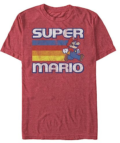Nintendo Men's Super Mario Running Retro Stripe T-Shirt