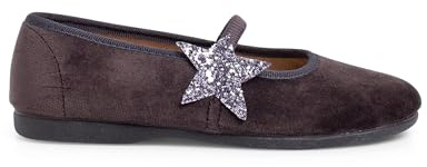 Pisamonas Bailarinas con Estrella Glitter Y Tira Elástica Talla 20 Color Gris