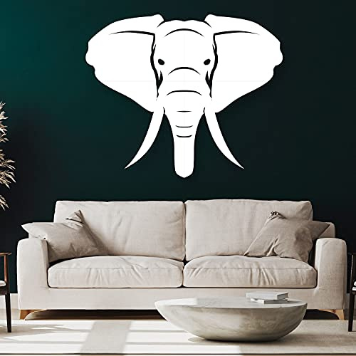 Namofactur vierteilige Elefant-Holz-Wanddeko für Wohn- und Kinderzimmer | In verschiedenen Farben wählbar und mit Klebepunkten zur Montage – tierisches Wandbild für Wohnung oder Elefantenfans