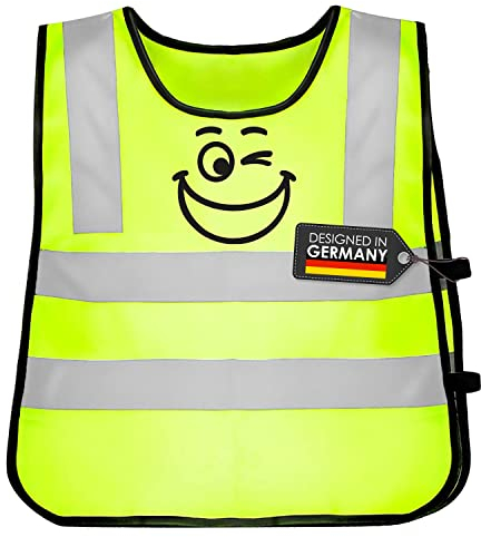 freemind Kinderwarnweste - Reflektorweste für Kinder - atmungsaktive Warnweste - Sicherheitsweste - 360 Grad Sichtbarkeit - Signalweste für Jungs und Mädchen 3-12 Jahre (1 Stück)
