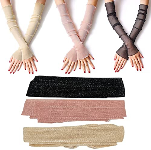 3 Paio Maniche Braccio, Anti-UV Manicotti, Manicotto di Protezione Solare, per Adatto a Donne in Bicicletta, Golf, Guida Tutte Le Attività All'aperto, 3 Colori