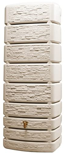 4Rain Regentonne Wand-Tank SLIM Stone Dekor 500L sandbeige