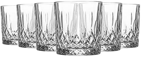 LAV 6X Clear 330ml Odin Whisky Glasses - Glass Water Wine Whiskey Gin Juice Cocktail Drinking Glassware Cup Set