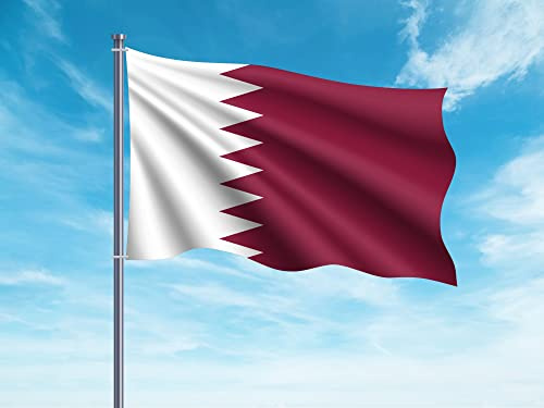 Oedim Bandera de Qatar | 150x85cm | Reforzada y con Pespuntes | Bandera con 2 Ojales Metálicos y Resistente al Agua
