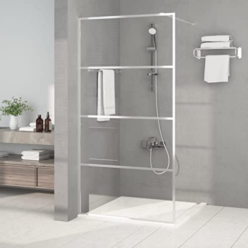 DCRAF Inicio Productos-Pared de ducha a ras de suelo Plata 100x195 cm Cristal transparente ESG