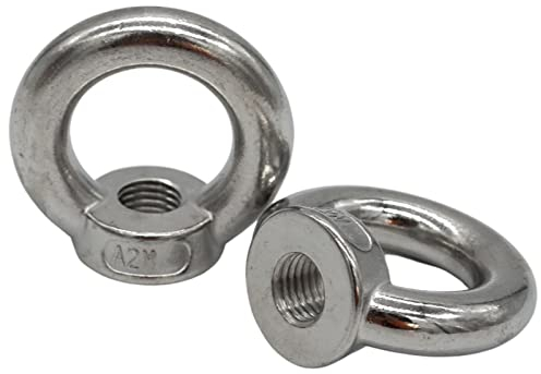 EZOTec - 2 Stück Ringmuttern M12 ähnl. DIN 582 - Edelstahl V2A A2 -Ösenmutter Augen-Mutter (gegossen, poliert)