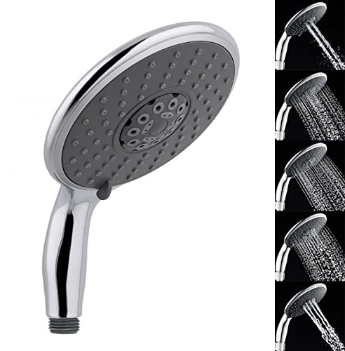 ECOSPA Large Shower Head 150mm Diameter 5 Function Modes High Pressure Handheld Shower Head Chrome Finish