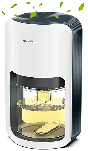 OMISOON Deumidificatore 1200 ml, Muffa e Umidità Silenzioso, Deumidificatore Casa Spegnimento Automatico, Luce ambientale a 7 colori, Mini e Portatile Deumidificatori per Camera