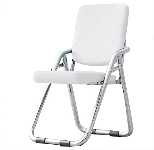 Klappstuhl mit PU Leder Gepolsterter Sitz - Bequemer Esszimmerstuhl Klapphocker - Tragbarer Metall Faltstuhl mit Rückenlehne für Basics Bürostuhl Konferenzraum - 180 Zeichen