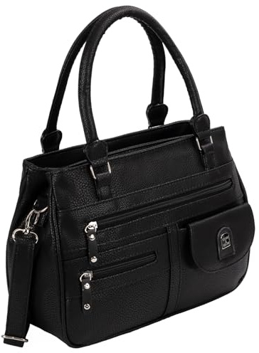 EAAKIE Damen Tasche, Schultertasche, Handtasche, Umhängetasche mit Leder Optik und vielen Fächern