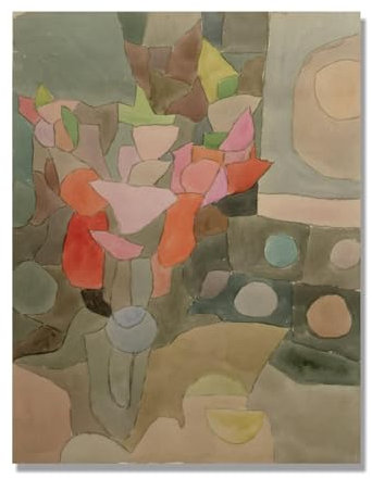 NHLDZYH Kunstdruck auf Leinwand, Berühmter Maler Öl-Gemälde, Wandkunst (Stillleben mit Gladiolen) von Paul Klee, Ölgemälde Reproduktion moderne Wohnkultur 80x105cm Nur Leinwand