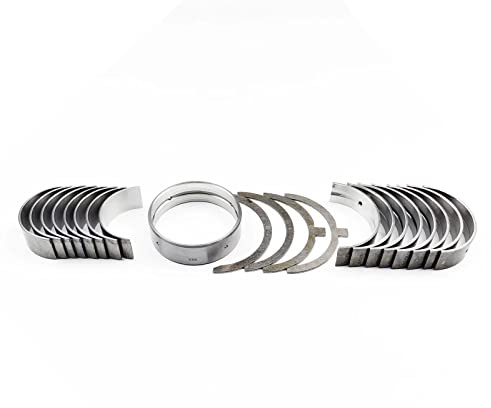 SHESWEET V1505 Main Bearing &Con Rod Bearings &Thrust Washer Compatible With Kubota V1505 V1505D V1505T Engine B2910 B3000 B3030 B3200 Bobcat Excavator 425 Skid Steer Loader S100 STD