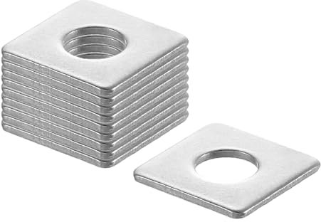 sourcing map 200 rondelle quadrate da 1/2 per bulloni da 3/16, rondelle piatte in acciaio inox 201, guarnizioni distanziali per riparazione di macchinari, costruzione esterna (0,1 cm di spessore)