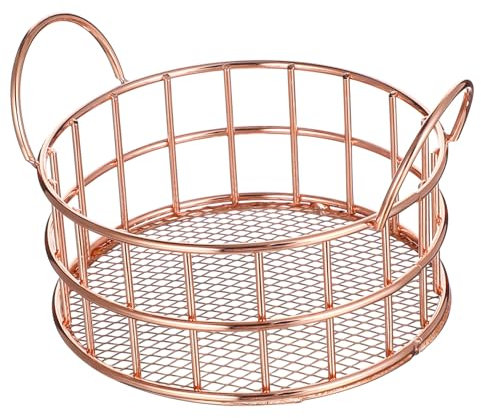 Veemoon Iron Storage Basket for Tabletop Organizing Round Wire Fruit Bin for Home Storage Metal Snack Basket for Kitchen Pantry