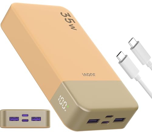 Power Bank 20 000 mAh, JUOVI 35 W bärbar laddare, batteripaket snabbladdning, PD3.0 QC4.0 extern telefonbatteripaket med LED-display för iPhone 16 15, galax, surfplatta, switch etc