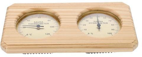 Veemoon Sauna Room Thermometer Wood Hygrometer Wall Mounted Temperature and Humidity Gauge for Home High Temperature Environments