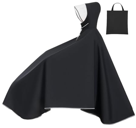 predolo Poncho for Biking in The Rain with Hooded Design, Black