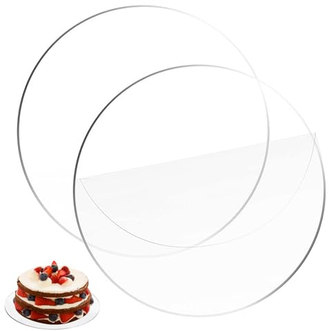 Acryl Cake Board, 2 Stück Kuchenplatte Transparent, Ø 30 cm Kuchenplatte Acryl Nicht Klebend Torten Platte Wiederverwendbar, Um Servieren Von Kuchen Für Basteln DIY