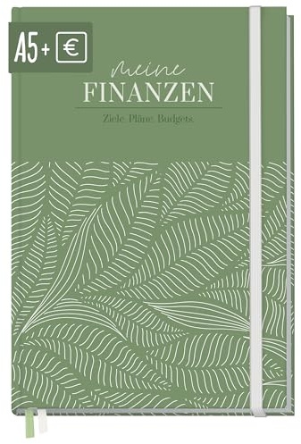paper&you® Finanzplaner A5+ für 1 Jahr - Haushaltsbuch & Budget Planner mit 12 Monatsübersichten, Einnahmen-Ausgaben Tracker für 53 Wochen Fine Leaves (17 x 25 cm) - nachhaltig & klimafreundlich