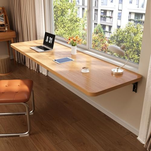 JuanNest Wandklapptisch Holz Klappschreibtisch, Zusammenklappbar Make-Up-Schreibtisch, Floating Table An Der Wand Montierter Klapptisch Für Home Office Garage Garten Waschküche,Balkontisch A,40×20CM