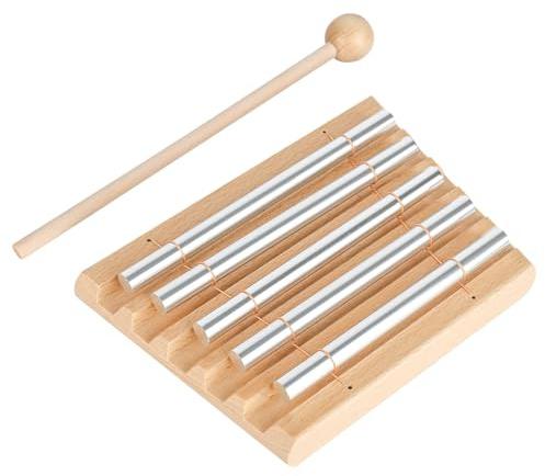 elthmpr Energy - Varilla sonora con 5 varillas de sonido, carillón de viento de percusión de madera y aluminio con mazo – Instrumento de percusión para la escuela educación musical temprana, yoga