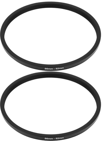 VGOL 2 Pezzi 86 Mm - 82 Mm Anello Di Inversione Per Fotocamera SLR Nero