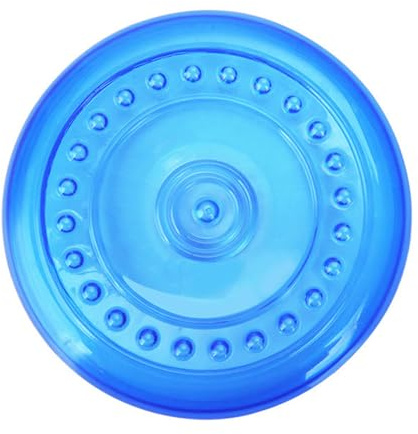Abaodam Disque Volant pour Chien Bleu Moyen en TPR Résistant aux Morsures à Mâcher Multi-Usage pour Chien Puppy Fly Disc pour Entraînement et Jeux en Extérieur