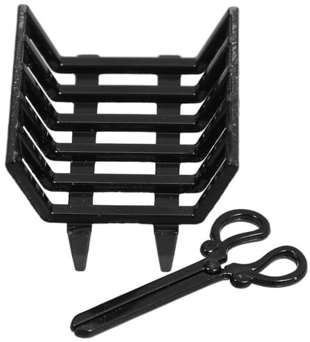 HOMSFOU 12 en Métal Noir Support à Bûches, Accessoire Décoratif pour Maison de Poupée, Outils de Cheminée et Mobilier Miniature pour Diorama Cuisine