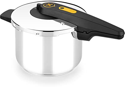 BRA - Pentola a Pressione Rapida 6 L, Apertura a Forbice, Acciaio Inox 18/10, Facile Da Usare E Sicura, Adatta a Tutti I Tipi Di Fornelli E All’Induzione