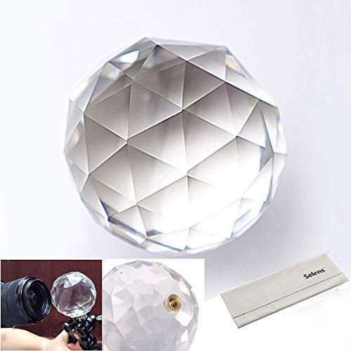 Selens Fotografie Kristall Ball Prisma mit 1/4 Gewindeloch, 60mm | Professionelle Optik Kristall Glas Ball, Erstellen Sie Einen Leichten Regenbogeneffekt für Kameraobjektiv, für Fotografen