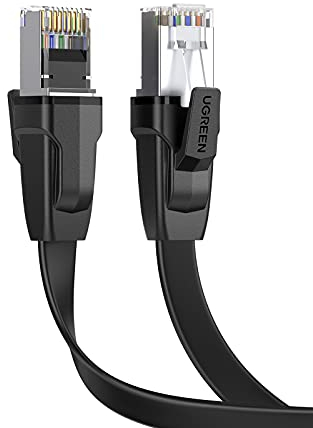 UGREEN Cable de Red Ethernet LAN 40Gbps 2000MHz Plano con Conector RJ45 Compatible con PS5, PS4, Xbox X/S, PC, TV Box, Router, Servidor NAS, Cat 8/7/6a, 1 Metro
