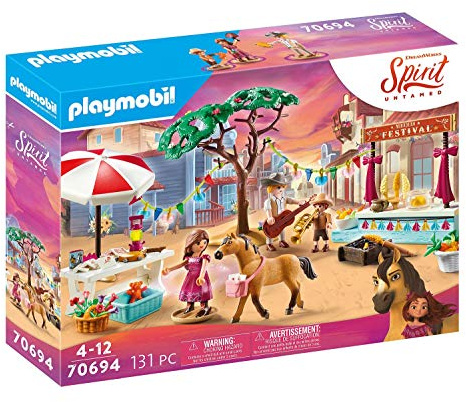 PLAYMOBIL DreamWorks Spirit Untamed 70694 Miradero Festival, for Children Ages 4+
