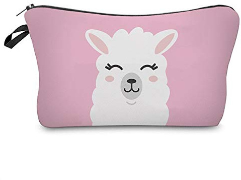 Modische Kulturtasche Kosmetikbeutel Schminktasche Make-Up Bag Kulturbeutel Wasserabweisend Originelle Print-Motive für Reisen, Urlaub und Alltag (Lovely Lama)