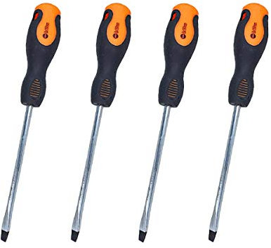 LEDLUX 4 Pezzi Cacciaviti a Taglio, Con Punta Magnetica, Misura 8X150mm