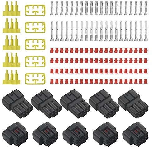 WMYCONGCONG 5 Kits Waterproof Electrical Wire Connector 2.3mm 8 Pin Way Waterproof Car Electrical Connector Male and Female for Car Automotive Use