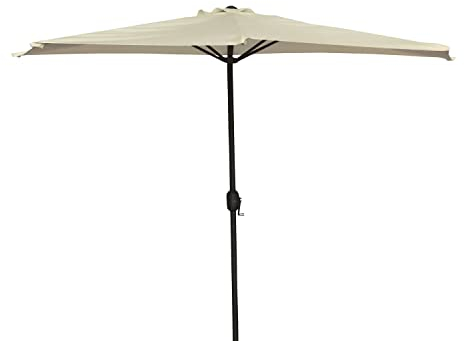 Mezza Luna - Ombrellone a mezza luna con palo centrale da Ø38 mm e telo in poliestere da 180gr/mq con airvent. Ombrellone da balcone o terrazzo in giallo, grigio o bordeaux. L300xP150xH250 cm