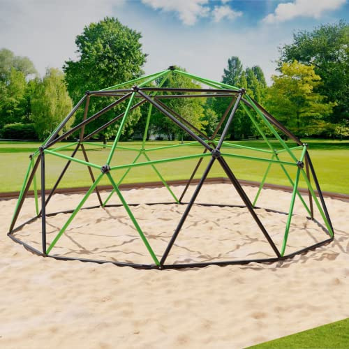VESKA Klettergerüst DomeClimber Kinder Metall Kletterkuppel Geodome (10FT - 305cm, anthrazit/grün)