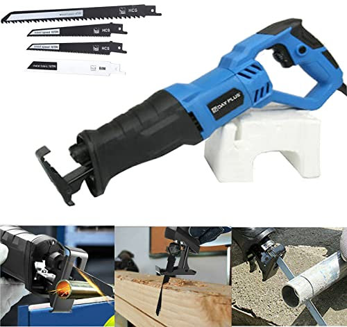 Sierra de sable eléctrica, 900 W, con hojas de sierra de sable, 5 unidades, 2800 rpm, para madera y metal, profundidad de corte máx. 160 mm
