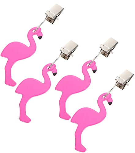 BESTonZON Tablecloths Weights Stainless Steel Table Cloth Pendant Flamingo 4 Pieces Table Protector Table Runner Decoration Dining Room Garden Restaurant Party Summer Beach Banquet